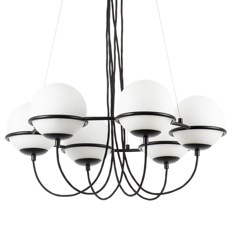 Люстра Melissa Chandelier Black 6 Белый Черный Люстра Melissa Chandelier Black 6 Белый Черный во Владивостоке | Loft Concept