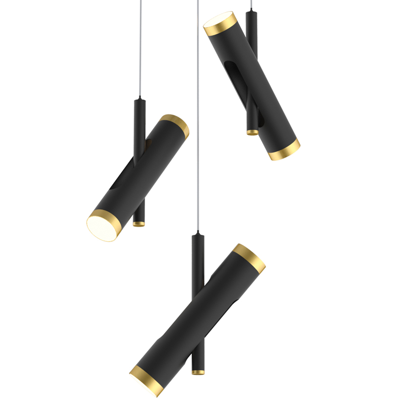 Люстра Rainer Chandelier Trio black Черный Золотой во Владивостоке | Loft Concept 