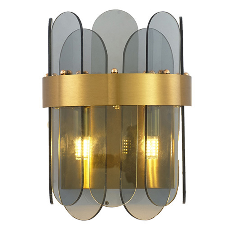 Бра Blount Smokey Wall Lamp Светло-серый Латунь во Владивостоке | Loft Concept 