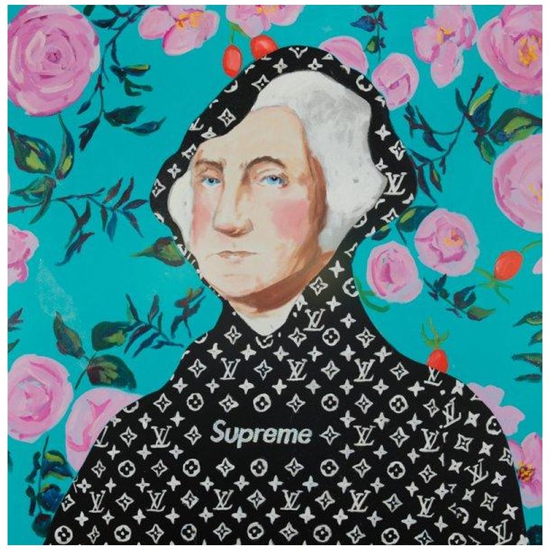 Картина “George Washington in Black Supreme with Floral Background” Мульти Картина “George Washington in Black Supreme with Floral Background” Мульти во Владивостоке | Loft Concept