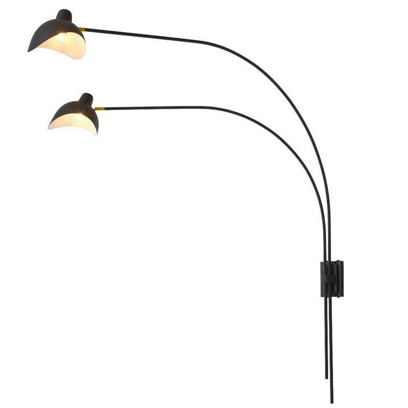 Бра Eichholtz Wall Lamp Mitch Black Черный Латунь Античная полированная Бра Eichholtz Wall Lamp Mitch Black Черный Латунь Античная полированная во Владивостоке | Loft Concept