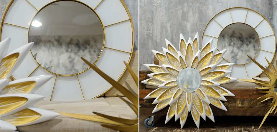 Зеркало Sectors Circle Mirror white Зеркало Sectors Circle Mirror white - Loft-Concept во Владивостоке