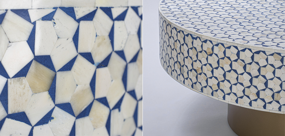 Стол голубой отделка кость BONE INLAY COFFEE TABLE Стол голубой отделка кость BONE INLAY COFFEE TABLE - Loft-Concept во Владивостоке