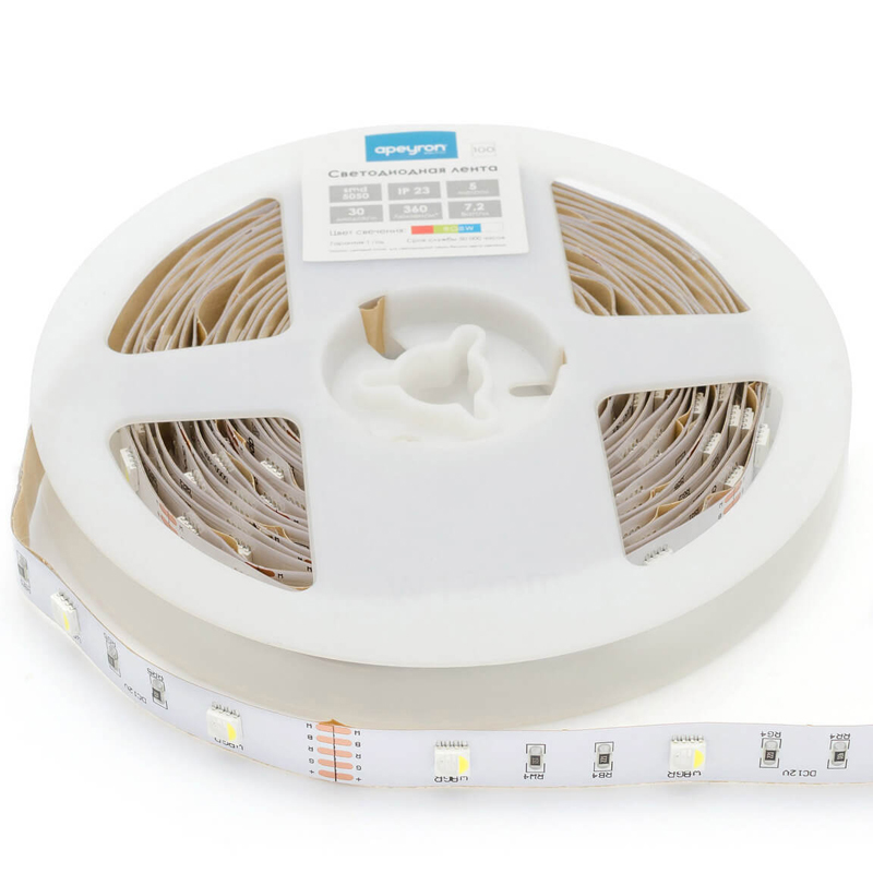 Светодиодная лента 7,2W/m 30Led/m 5050SMD разноцветная Белый во Владивостоке | Loft Concept 