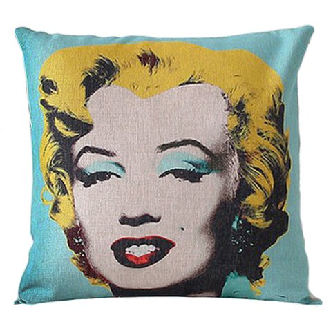 Декоративная подушка Marilyn Monroe Желтый Бирюзовый Декоративная подушка Marilyn Monroe Желтый Бирюзовый во Владивостоке | Loft Concept