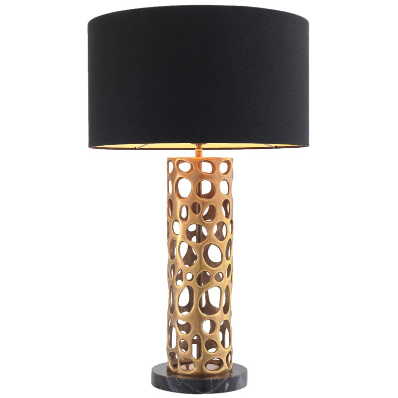 Настольная лампа Eichholtz Table Lamp Dix Brass Черный Винтажная латунь Черный Мрамор Nero Золотой Настольная лампа Eichholtz Table Lamp Dix Brass Черный Винтажная латунь Черный Мрамор Nero Золотой во Владивостоке | Loft Concept
