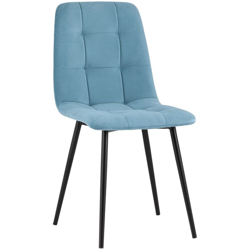 Стул NANCY S-2 Chair Голубой Велюр Голубой пастельный Черный во Владивостоке | Loft Concept 