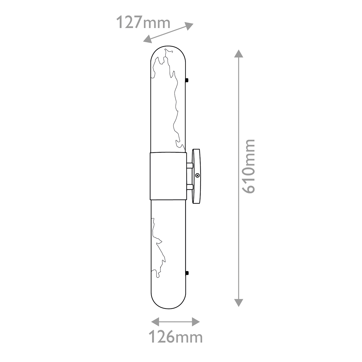 Бра для ванных комнат вертикальное с вытянутым плафоном из алебастра Hinkley во Владивостоке