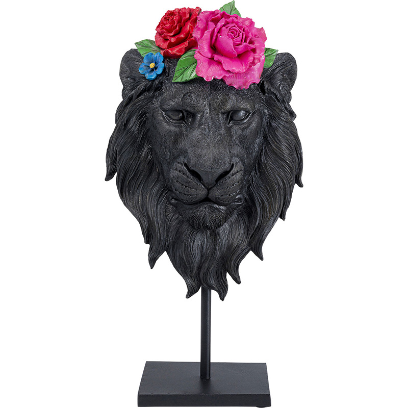 Статуэтка Lion and Flowers Черный Статуэтка Lion and Flowers Черный во Владивостоке | Loft Concept