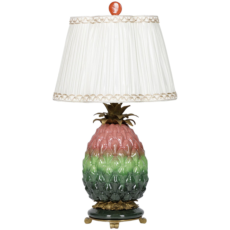 Настольная лампа с абажуром Pineapple Pink Green Table Lamp Белый Розовый Зеленый Салатовый Бронза Настольная лампа с абажуром Pineapple Pink Green Table Lamp Белый Розовый Зеленый Салатовый Бронза во Владивостоке | Loft Concept