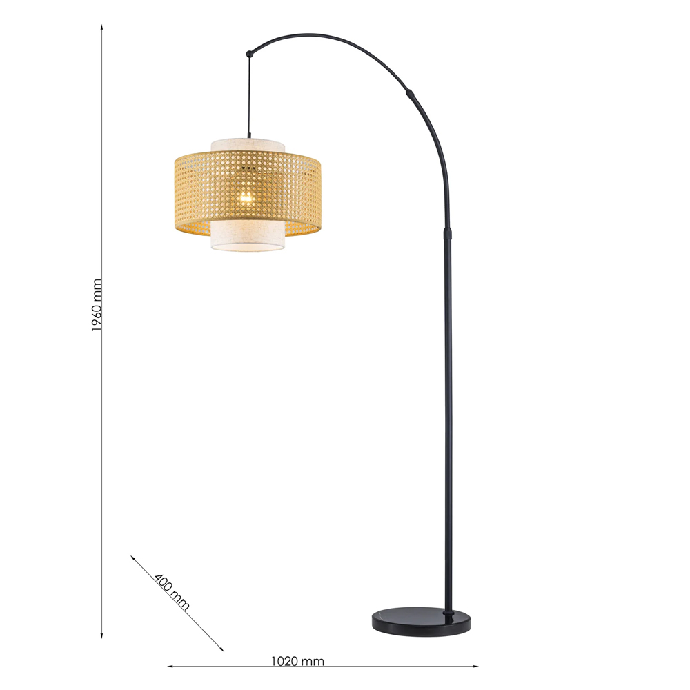 Торшер с декоративным поясом из плетеного бамбука Biuloggicu во Владивостоке