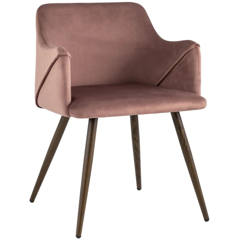 Стул Monarch Chair Пепельно-Розовый Велюр Розовый пастельный Коричневый во Владивостоке | Loft Concept 