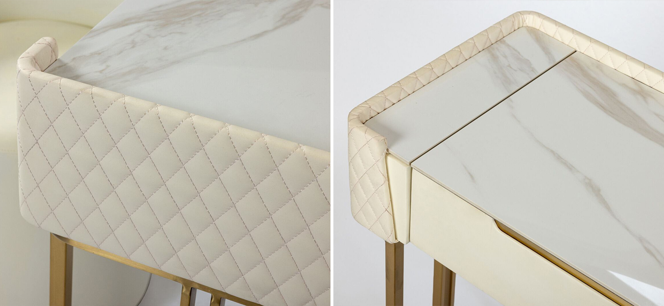 Туалетный столик в комплекте с пуфом Diassa White - фото №2