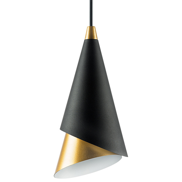 Подвесной светильник Lucio Black and Gold One Черный Золотой Подвесной светильник Lucio Black and Gold One Черный Золотой во Владивостоке | Loft Concept