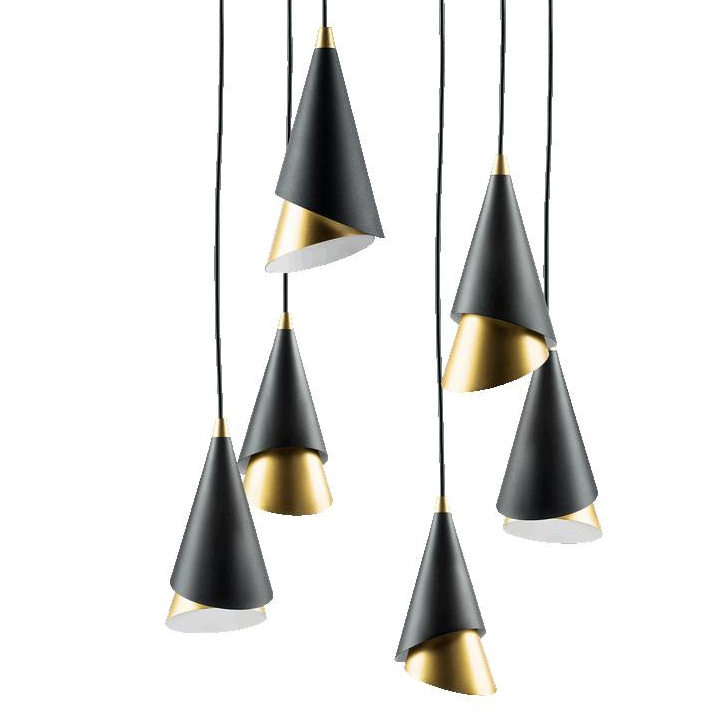 Люстра Lucio Black and Gold 6 Черный Золотой во Владивостоке | Loft Concept 