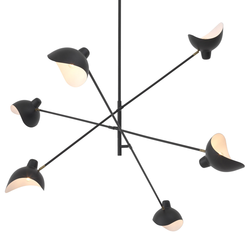Люстра Eichholtz Chandelier Meryll Black Латунь Античная полированная Черный Люстра Eichholtz Chandelier Meryll Black Латунь Античная полированная Черный во Владивостоке | Loft Concept