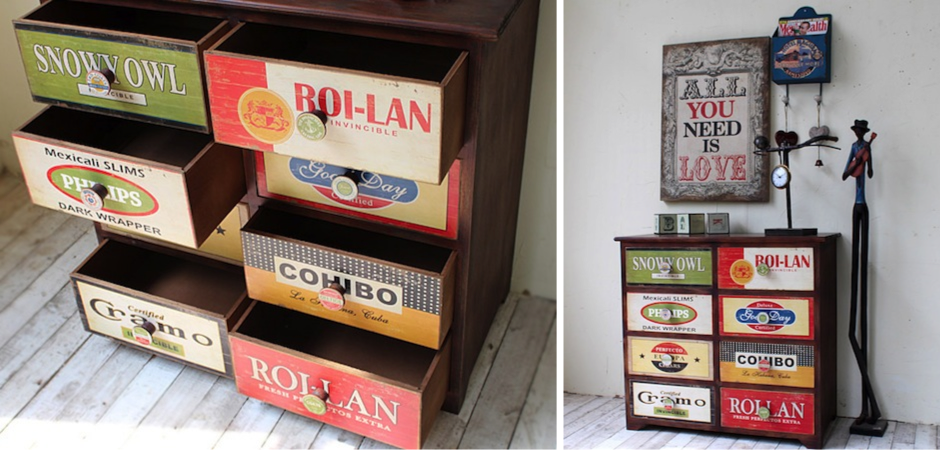 Комод в винтажном стиле с цветными ящиками Hurbor Loft Vintage Комод в винтажном стиле с цветными ящиками Hurbor Loft Vintage - Loft-Concept во Владивостоке