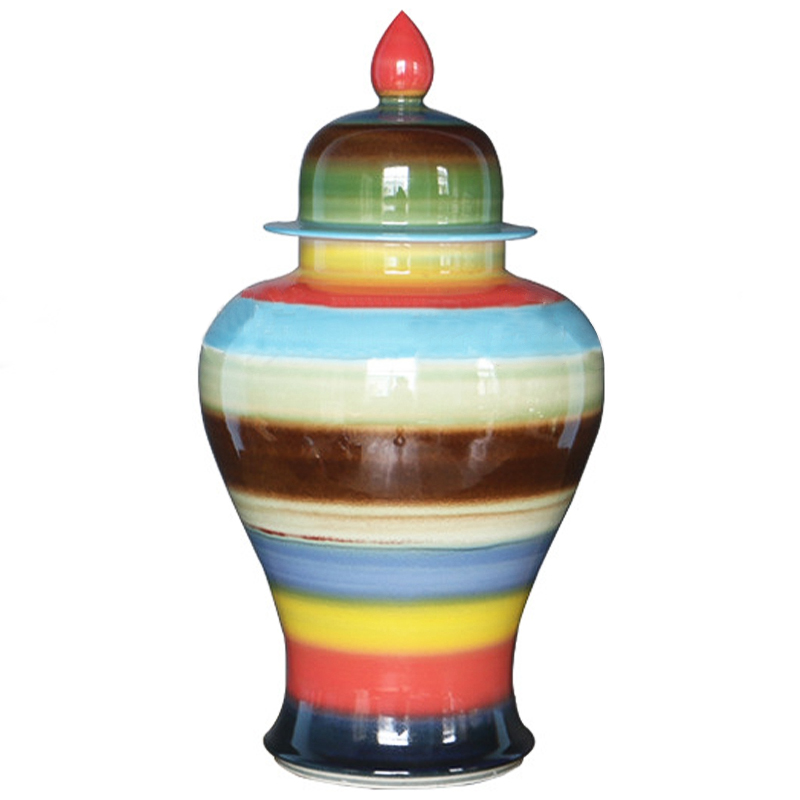 Ваза с крышкой Colored Stripes Rainbow Vase Мульти Ваза с крышкой Colored Stripes Rainbow Vase Мульти во Владивостоке | Loft Concept