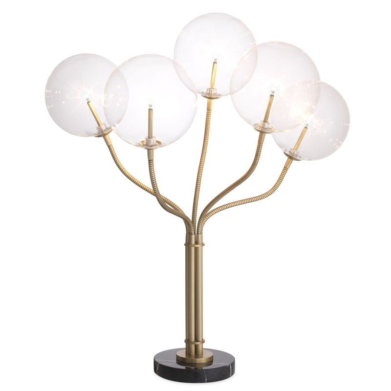 Настольная лампа Eichholtz Table Lamp Elon Латунь Античная полированная Прозрачный Черный Мрамор Nero Настольная лампа Eichholtz Table Lamp Elon Латунь Античная полированная Прозрачный Черный Мрамор Nero во Владивостоке | Loft Concept
