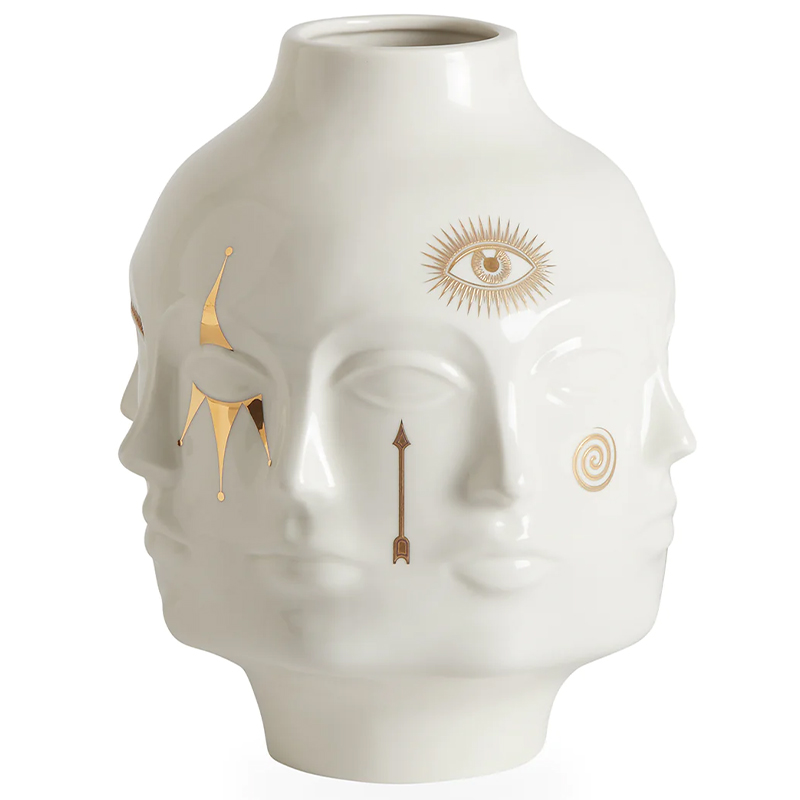 Ваза Jonathan Adler Gilded Dora Maar Large Vase Белый Глянцевое золото Ваза Jonathan Adler Gilded Dora Maar Large Vase Белый Глянцевое золото во Владивостоке | Loft Concept