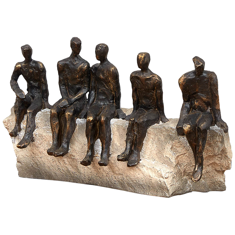 Статуэтка Sitting on the Rock Темная бронза Бежево-серый Статуэтка Sitting on the Rock Темная бронза Бежево-серый во Владивостоке | Loft Concept