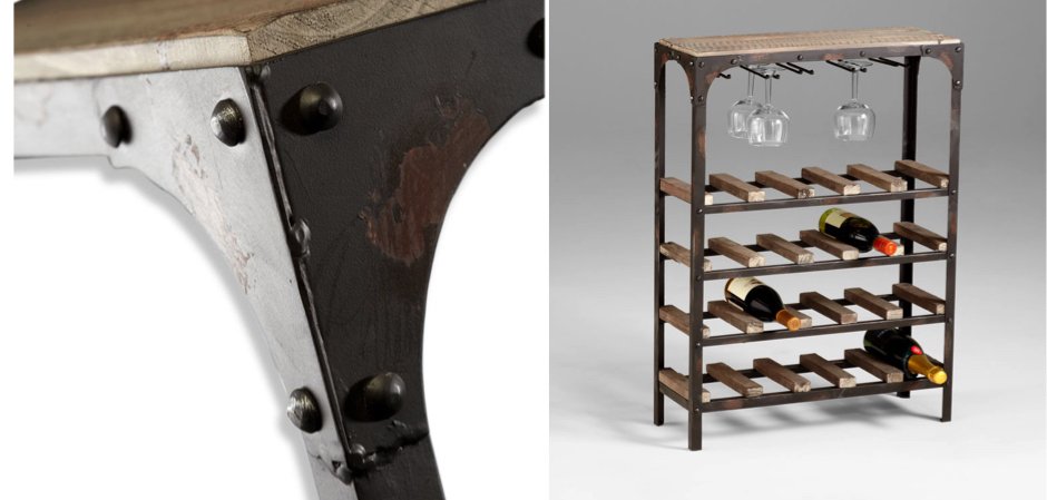 Стеллаж Industrial Metal Rust Console Wine Rack Стеллаж Industrial Metal Rust Console Wine Rack - Loft-Concept во Владивостоке