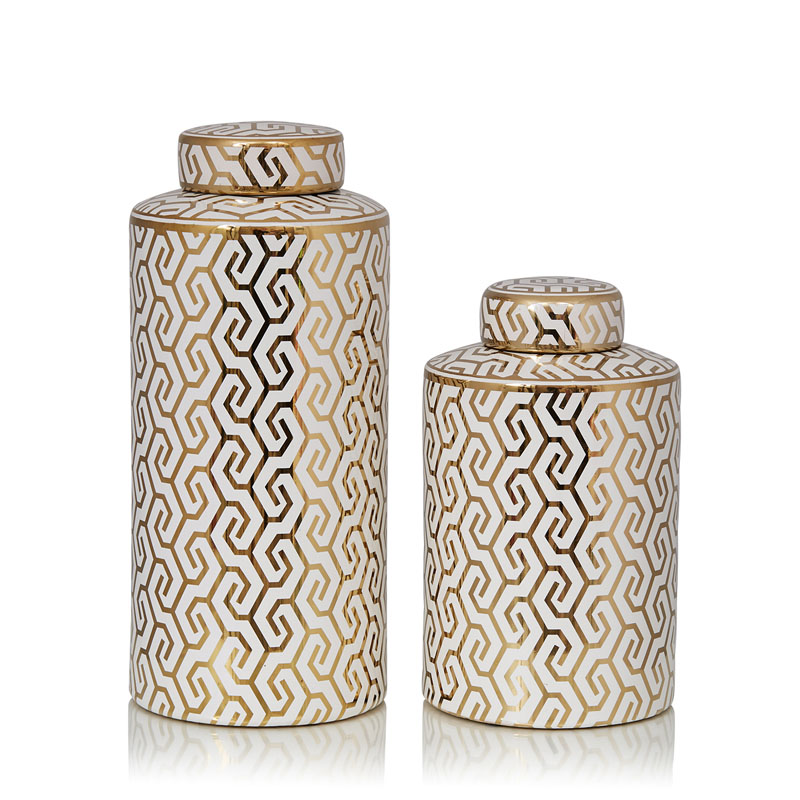 Ваза Vase Geometry white and gold Белый Золотой Ваза Vase Geometry white and gold Белый Золотой во Владивостоке | Loft Concept