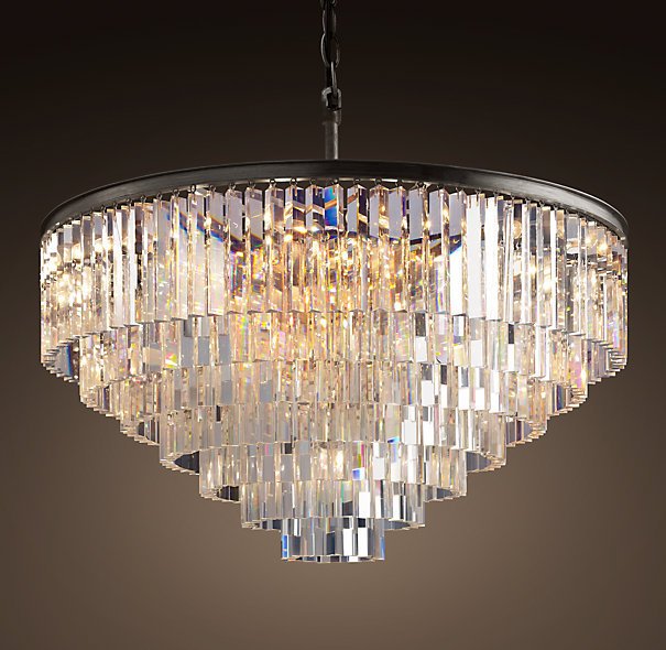 Люстра RH 1920s Odeon Clear Glass Fringe Chandelier - 80, 110 Черный Люстра RH 1920s Odeon Clear Glass Fringe Chandelier - 80, 110 Черный во Владивостоке | Loft Concept