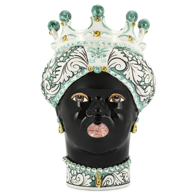 Ваза VASE MORO LADY CROWN turquoise Мульти Ваза VASE MORO LADY CROWN turquoise Мульти во Владивостоке | Loft Concept