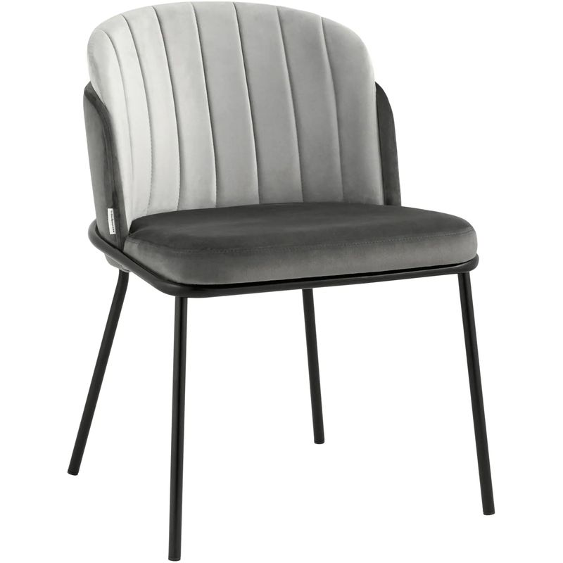 Стул Penelope Chair Серый велюр Металлические Ножки Светло-серый Серый Черный Стул Penelope Chair Серый велюр Металлические Ножки Светло-серый Серый Черный во Владивостоке | Loft Concept