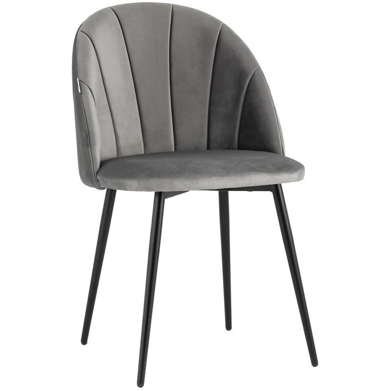 Стул Balsari S Chair Серый Велюр Серый Черный Стул Balsari S Chair Серый Велюр Серый Черный во Владивостоке | Loft Concept