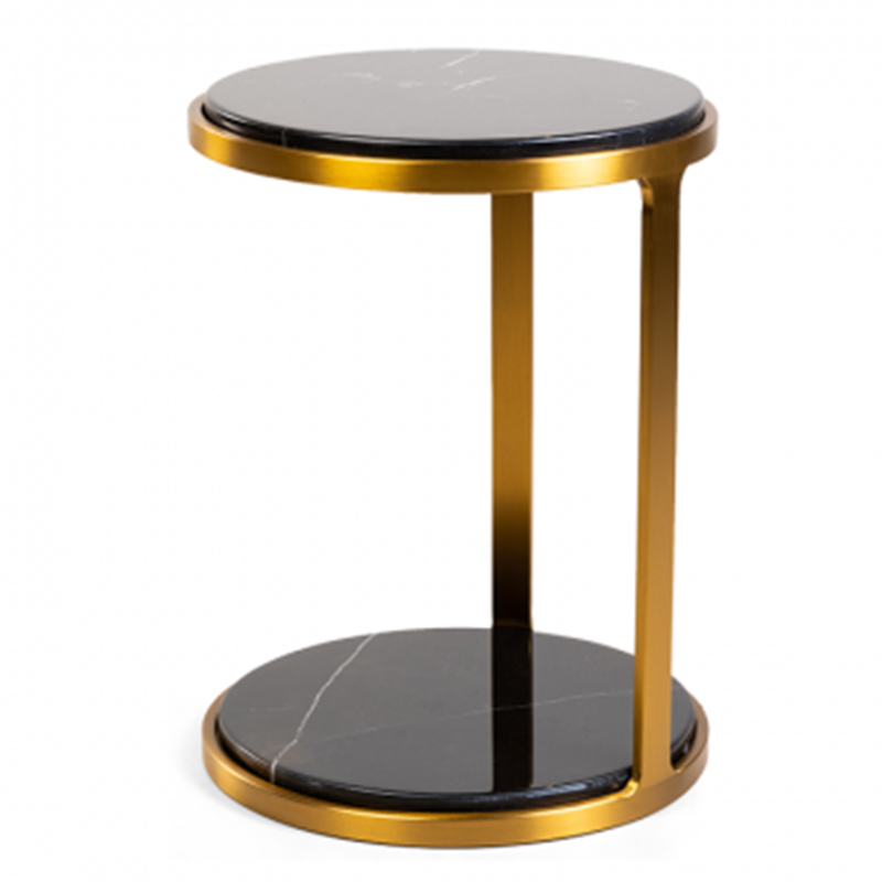 Приставной стол Viorel Marble Side Table Черный Мрамор Nero Глянцевое золото Приставной стол Viorel Marble Side Table Черный Мрамор Nero Глянцевое золото во Владивостоке | Loft Concept