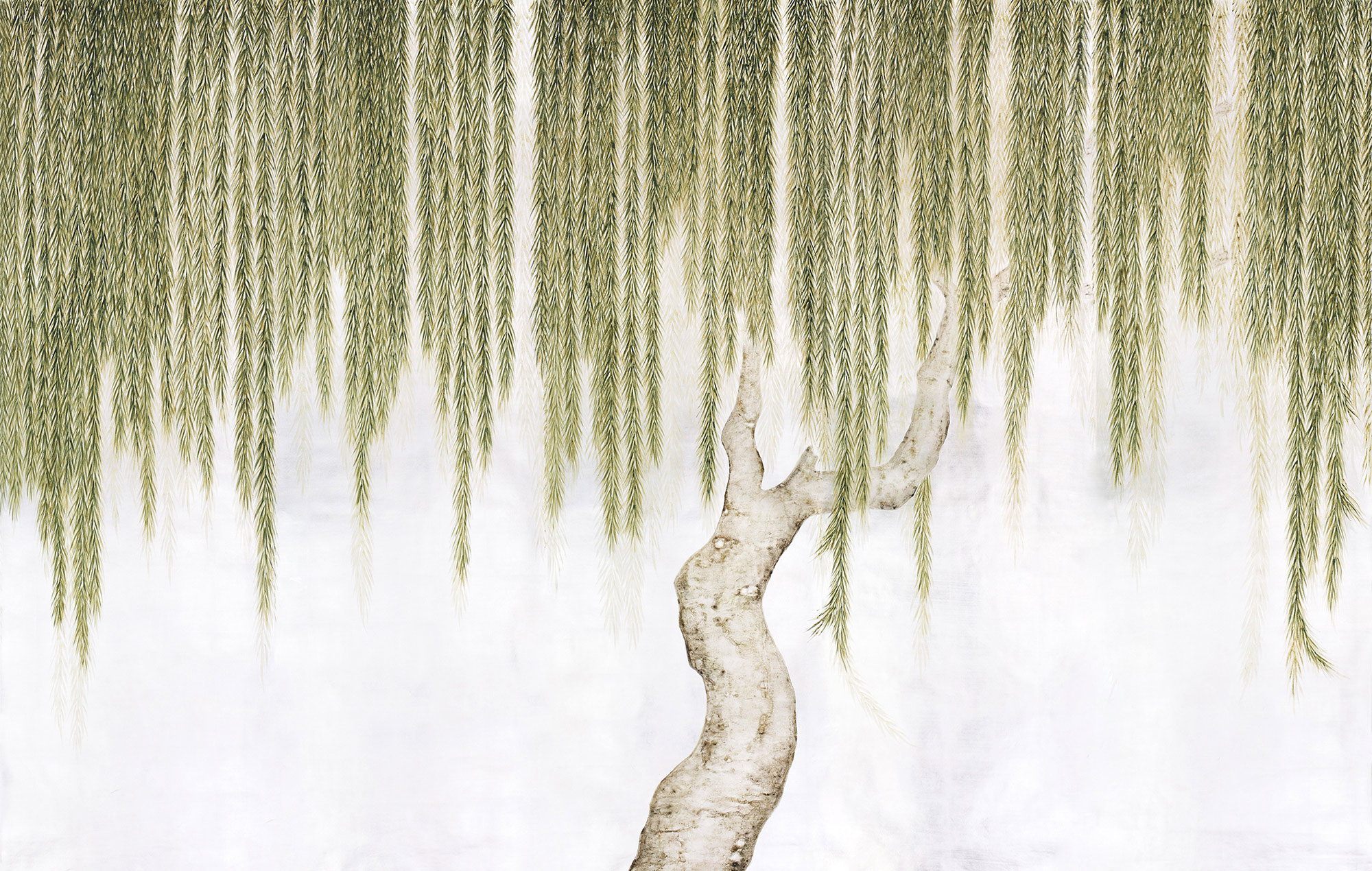 Обои ручная роспись Willow Original colourway on Tarnished Silver gilded paper Обои ручная роспись Willow Original colourway on Tarnished Silver gilded paper - постер Loft-Concept во Владивостоке
