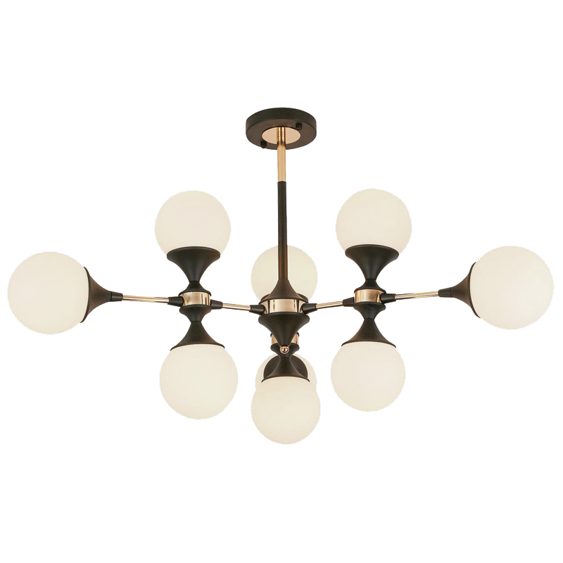 Люстра Ball Valley Arredoluce Ceiling Lamp Белый Латунь Черный Люстра Ball Valley Arredoluce Ceiling Lamp Белый Латунь Черный во Владивостоке | Loft Concept