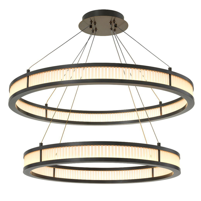 Люстра Eichholtz Chandelier Damien Double Bronze Темная бронза Белое матовое стекло Люстра Eichholtz Chandelier Damien Double Bronze Темная бронза Белое матовое стекло во Владивостоке | Loft Concept