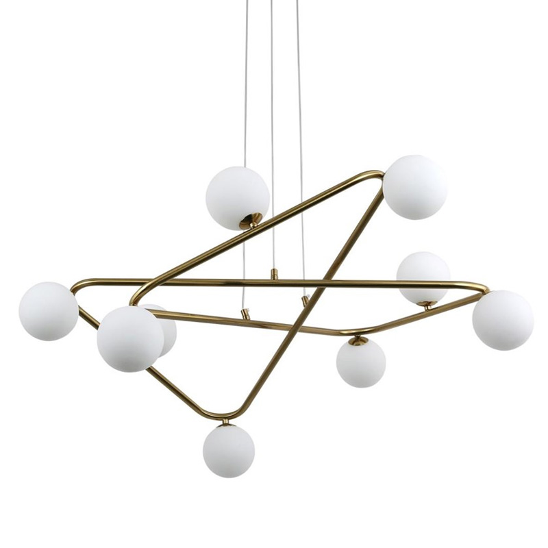 Люстра Curve Brass с Белым Плафоном Латунь Люстра Curve Brass с Белым Плафоном Латунь во Владивостоке | Loft Concept