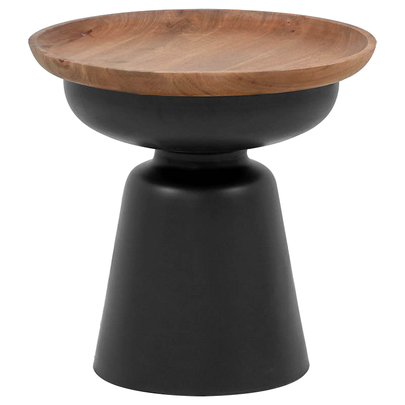 Приставной стол Keaton Round Side Table Коричневый Черный Приставной стол Keaton Round Side Table Коричневый Черный во Владивостоке | Loft Concept