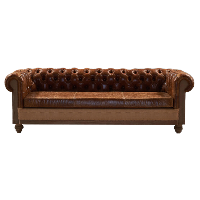 Диван Deconstructed Chesterfield Sofa triple Brown leather Коричневый ivory ( слоновая кость ) Диван Deconstructed Chesterfield Sofa triple Brown leather Коричневый ivory ( слоновая кость ) во Владивостоке | Loft Concept