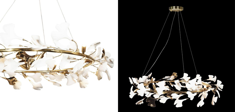 Декоративная люстра Wintery flover Gold с Белыми плафонами Декоративная люстра Wintery flover Gold с Белыми плафонами - Loft-Concept во Владивостоке