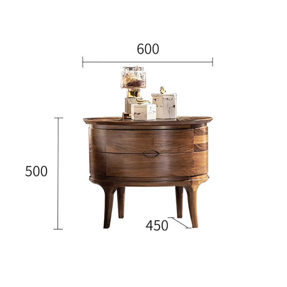 Прикроватный столик из дерева с 2-мя ящиками Moon Walnut Furniture Прикроватный столик из дерева с 2-мя ящиками Moon Walnut Furniture во Владивостоке