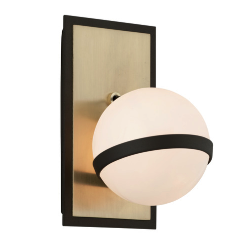 Бра Troy Lighting Ace Wall Sconce Латунь Черный Молочный Бра Troy Lighting Ace Wall Sconce Латунь Черный Молочный во Владивостоке | Loft Concept