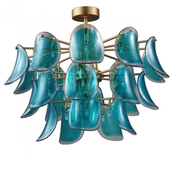 Люстра Sea Siren Chandelier Глянцевое золото Бирюзовый Люстра Sea Siren Chandelier Глянцевое золото Бирюзовый во Владивостоке | Loft Concept