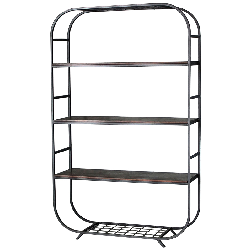 Стеллаж Martine Industrial Metal Rust Rack Черный Коричневый Стеллаж Martine Industrial Metal Rust Rack Черный Коричневый во Владивостоке | Loft Concept