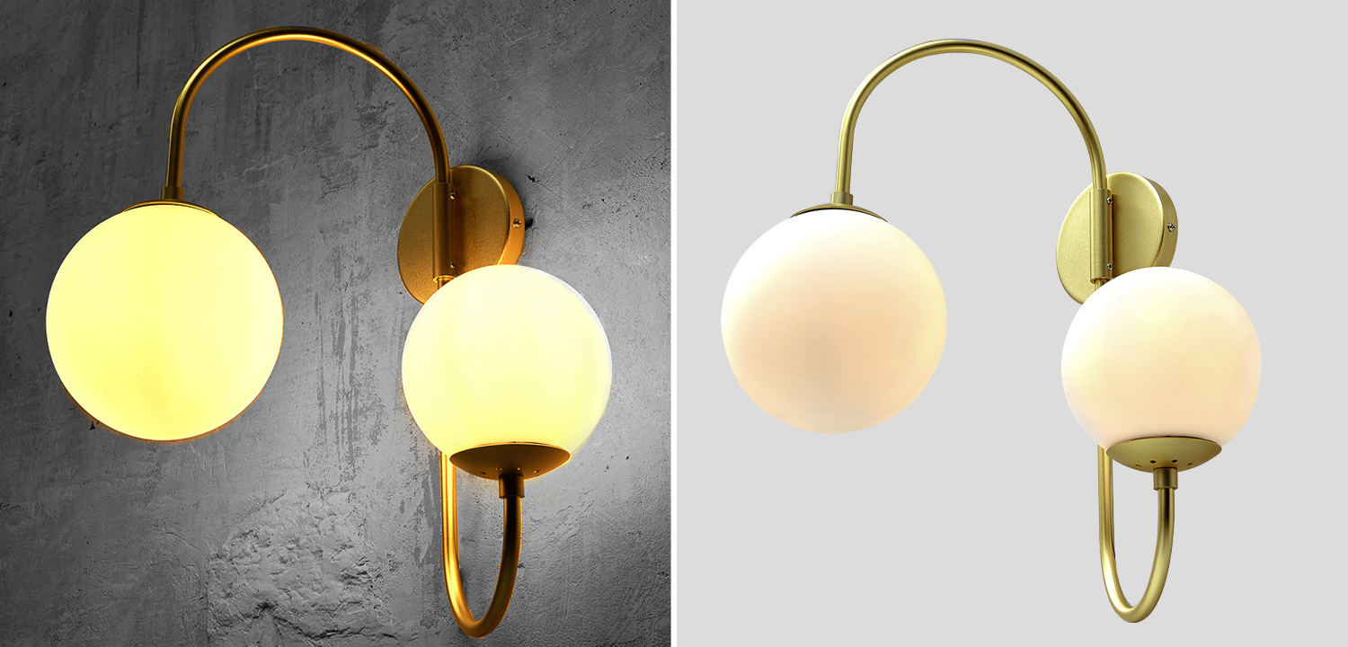Бра Gooseneck Pelle Gold Wall Lamp - фото
