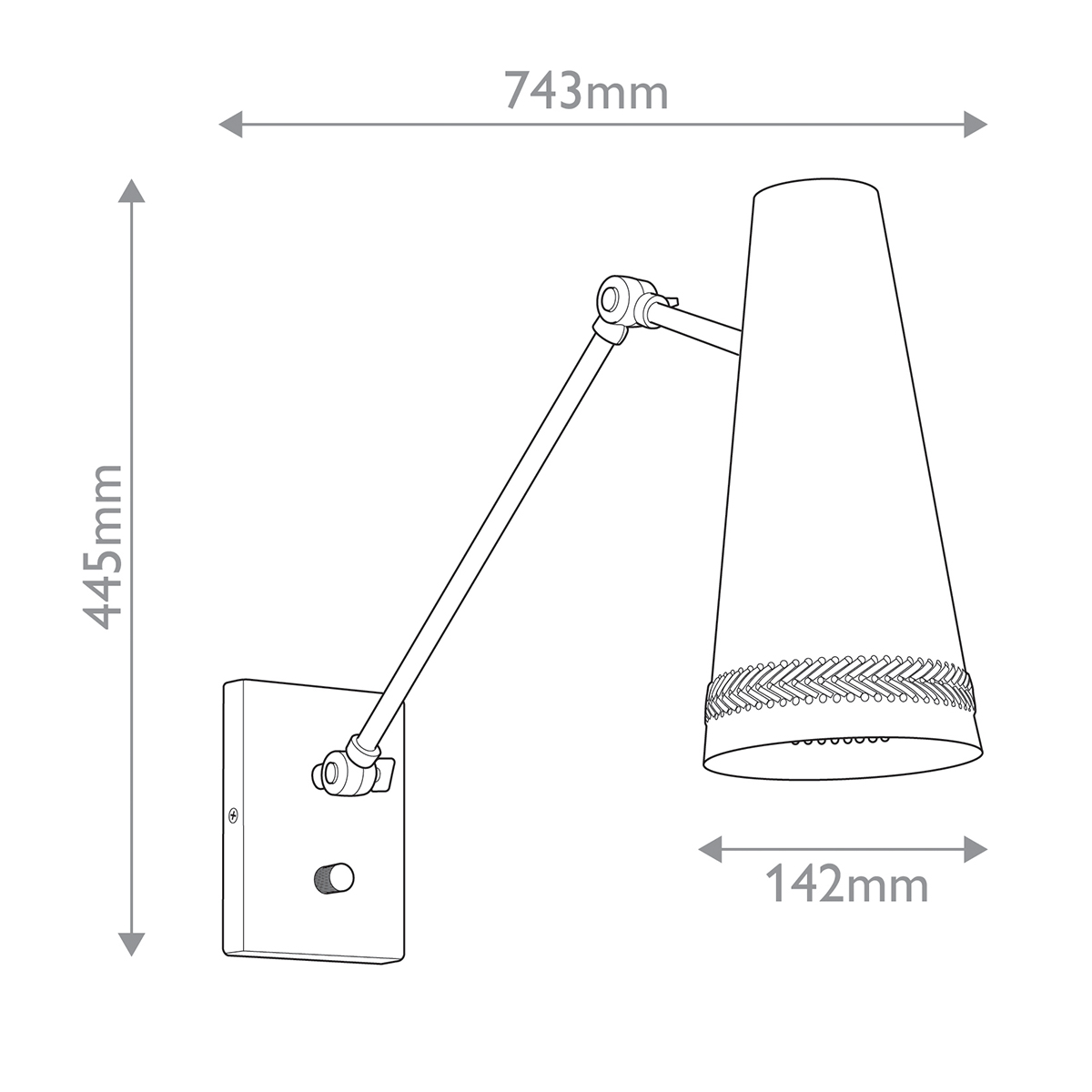 Бра черного цвета с конусным металлическим плафоном Alora во Владивостоке