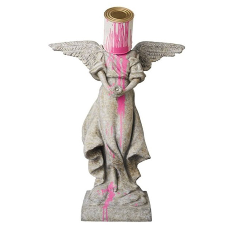 Статуэтка Banksy Rosa Engel Statue Серый Розовый Статуэтка Banksy Rosa Engel Statue Серый Розовый во Владивостоке | Loft Concept