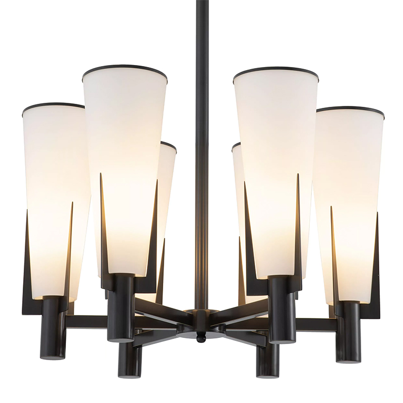 Люстра Eichholtz Chandelier Dino Bronze Белое матовое стекло Черный Темная бронза Люстра Eichholtz Chandelier Dino Bronze Белое матовое стекло Черный Темная бронза во Владивостоке | Loft Concept