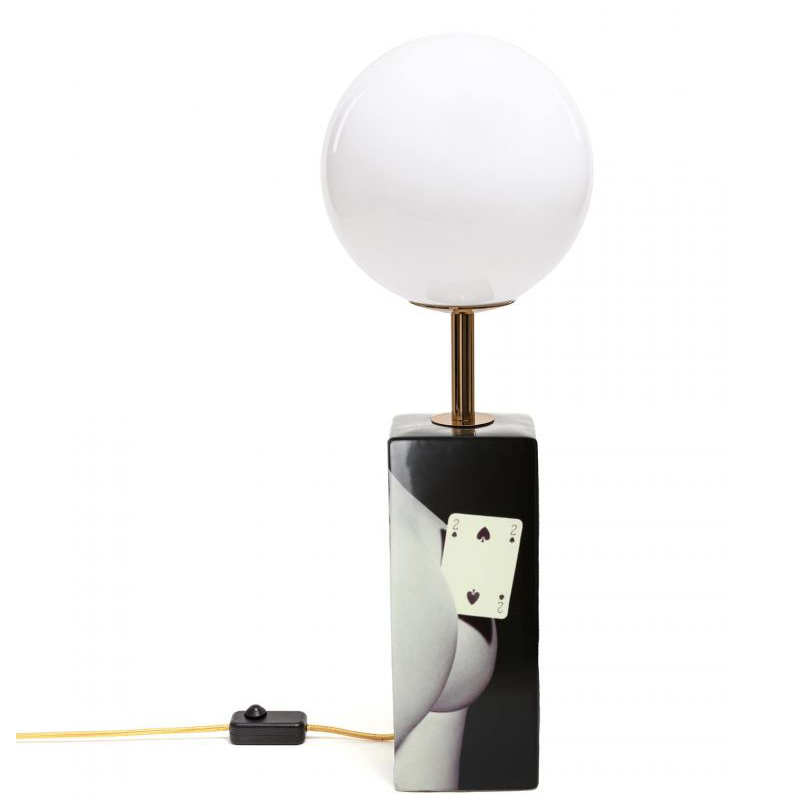 Настольная лампа Seletti Table Lamp Two of Spades Черный Белый Настольная лампа Seletti Table Lamp Two of Spades Черный Белый во Владивостоке | Loft Concept