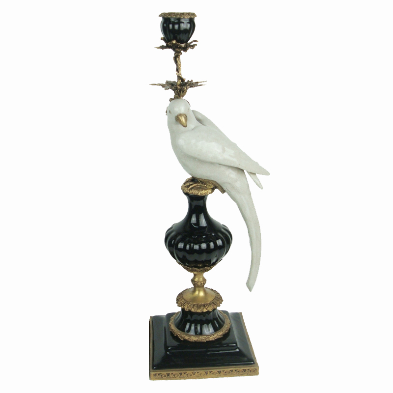 Подсвечник White Parrot Бронза Белый Черный Подсвечник White Parrot Бронза Белый Черный во Владивостоке | Loft Concept