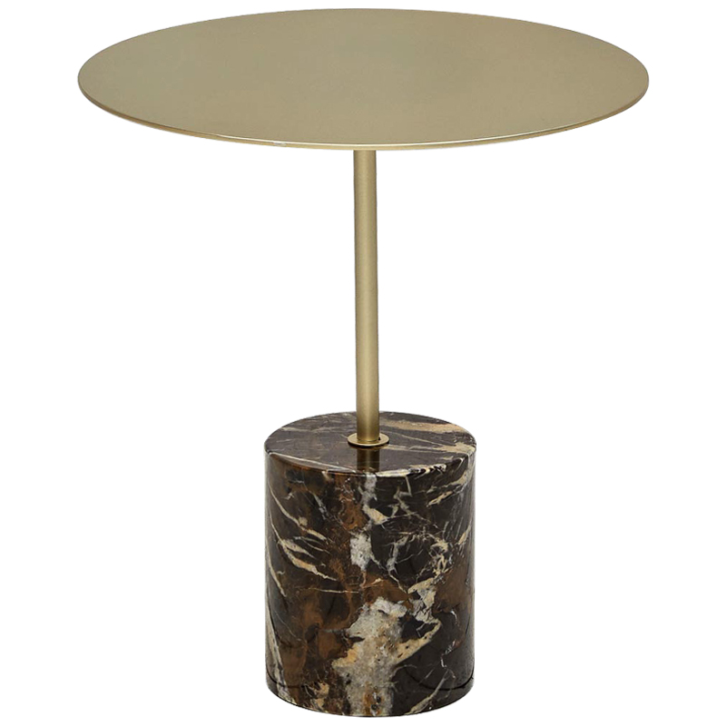 Приставной стол Thabi Dark Brown Side Table Золотой Коричневый Бежевый Приставной стол Thabi Dark Brown Side Table Золотой Коричневый Бежевый во Владивостоке | Loft Concept